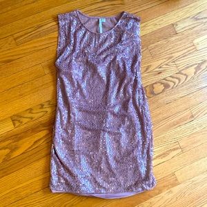 Lauren Conrad sequin dress with a spaghetti strap slip underneath.